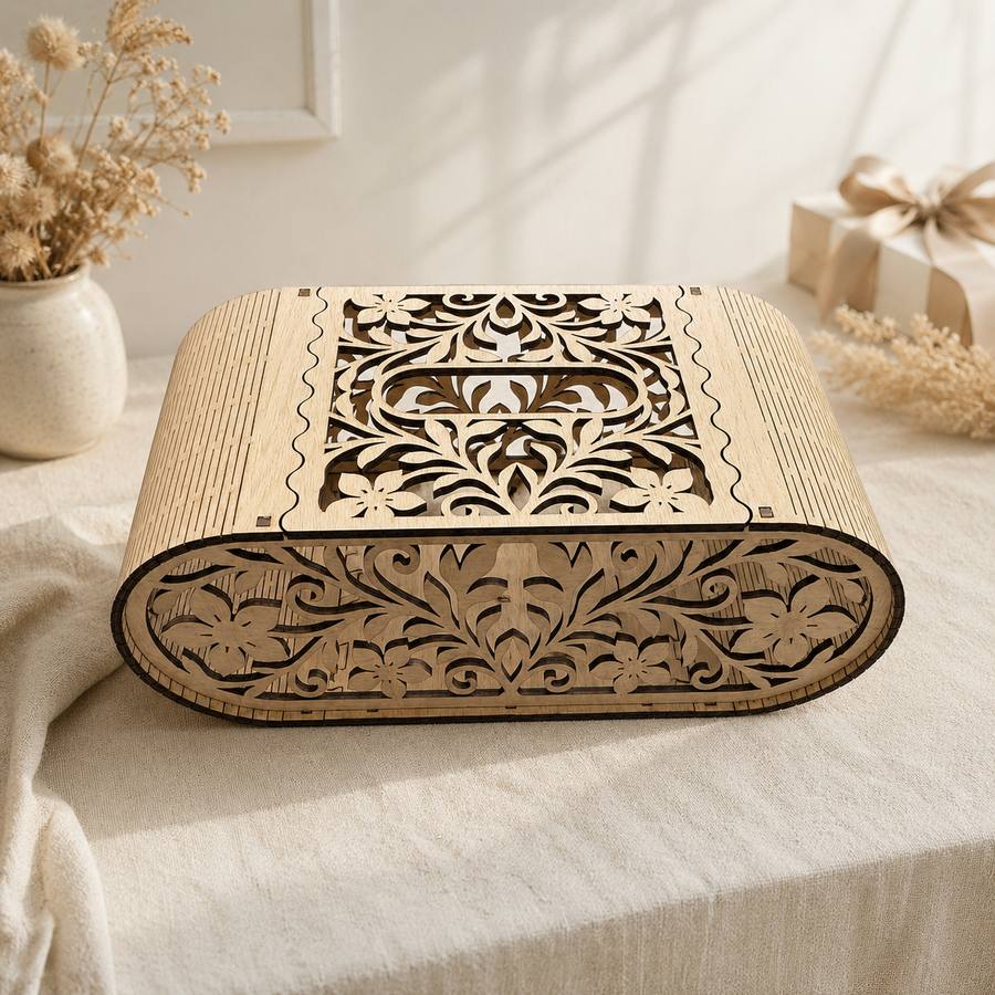Laser-Cut Floral Keepsake Box