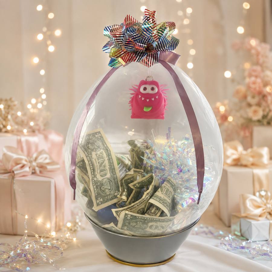 Stuffed Money Balloon Gift